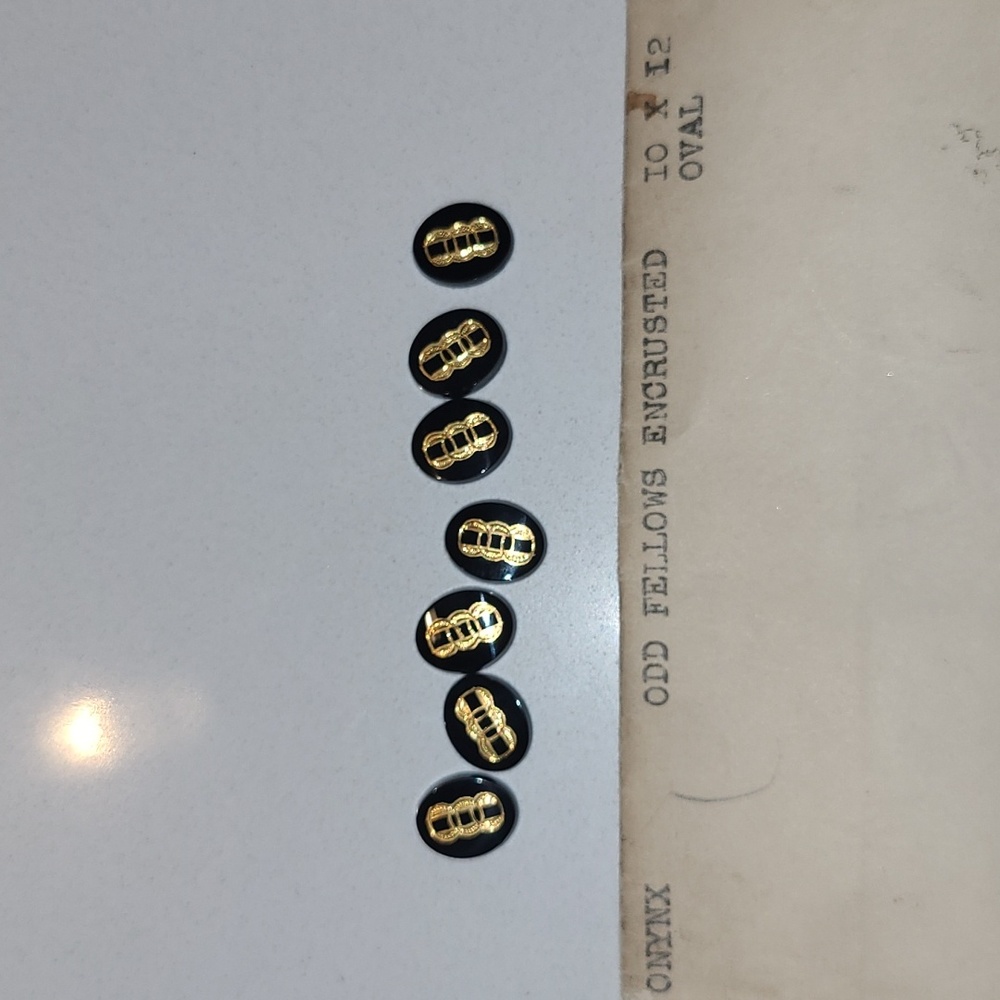 Oddfellows Gold Inlay Onyx